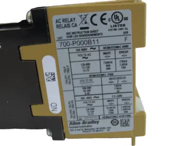 ALLEN BRADLEY 700-P000B11 CONTROL RELAY SER. F 700P000B11 NEW, SURPLUS