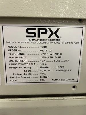 TPS Tenney SPX TUJR Environmental Test Chamber 115V 1PH -75-200°C