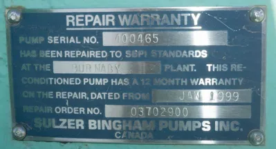 USED SULZER BINGHAM 12X12X15 HHMSD