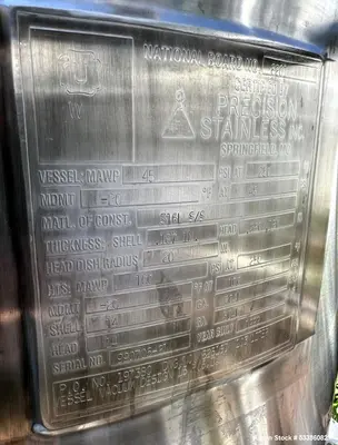 Precision Stainless Dished Bottom Stainless Steel Jacketed Tank - Used