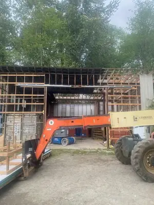 Custom Shelter w/ 2 x 20 ft Shipping Containers - 44 ft x 38 ft x 19 ft