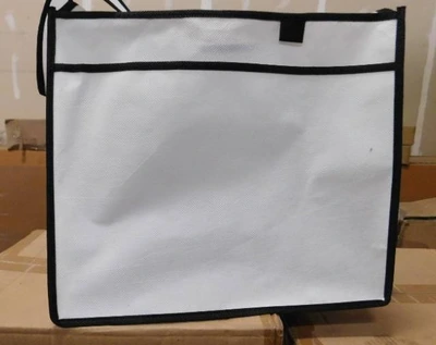 White Over The Shoulder Tote - 14" x 7" x 12"