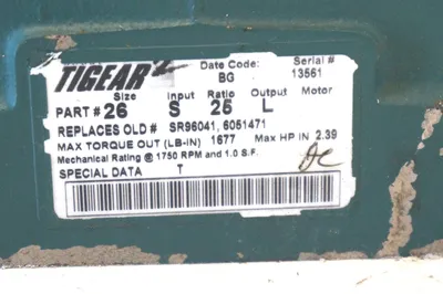 USED DODGE TIGEAR 2 26S25LGEAR REDUCER RATIO 25