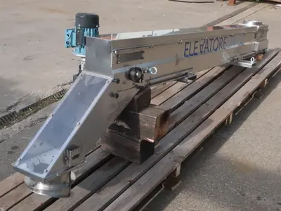 SPC9022  Conveyor Elevatore Unico inclined belt conveyor Stainless Steel, 6" wide x 86" long