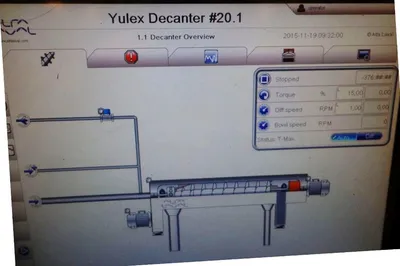 Alfa-Laval NX 3651B-31G decanter centrifuge, 316SS.