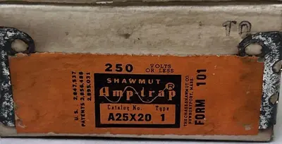 New | in-Stock SHAWMUT A25X20 Miscellaneous Equipment (Electrical & Power) | Surplus Asset Holdings #1199643