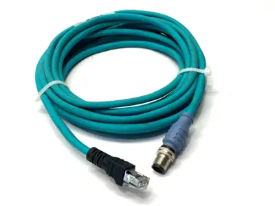 Used Turck Industrial Ethernet Cable, RJ45 Male M12 4-Pin, U3-00588 Cable & Wire Michigan US | Maverick Industrial Sales #1390832