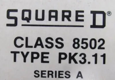 USED SQUARE D 8502 CONTACTOR SER.A 8502PK3.11