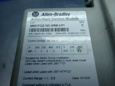 USED ALLENBRADLEY 280DFN10R