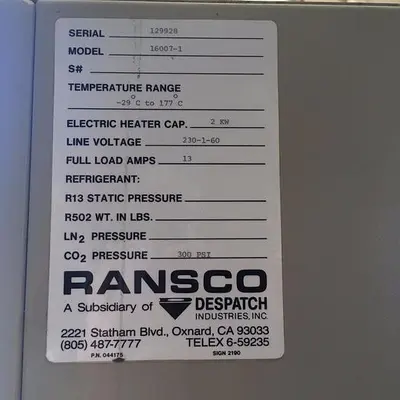 RANSCO DESPATCH OVEN  16007-1