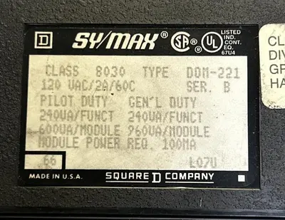 Used SQUARE D 8030DOM-221 PLC Input & Output Ohio US | Surplus Asset Holdings #1240601