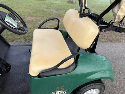 (1) 2017 E-Z-Go golf cart with a Kawasaki gas engine, model 625111G01, includes canopy, ball cover, ...
