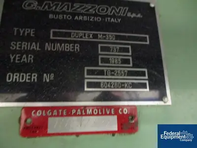 USED Mazzoni Mazzoni Two Stage Single Screw Vacuum Plodder, Model Duplex M350