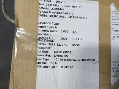 NEW KOMATSU 418-03-41110