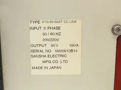 Sansha KTD-50150AT SanRex CC-Link DC Auto 50VDC 150A Metal Surface Plating