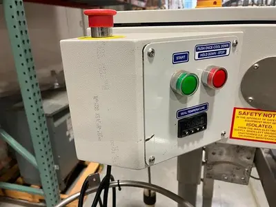 OK band sealer with conveyor on stainless stand