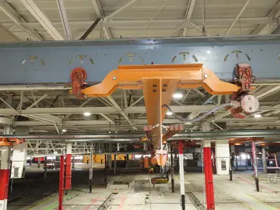 Cleveland Tramrail P&H 2 Ton Single Girder Underhung Bridge Crane 45' 10" Span