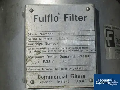 USED Fulflo 8" FULFLO DUAL BASKET FILTERS, S/S, 150#