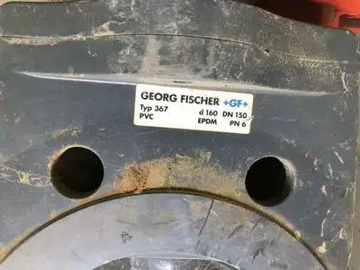Georg Fischer +GF+ Type 367 6″ PVC Manual 4 Lug Butterfly Valve DN150