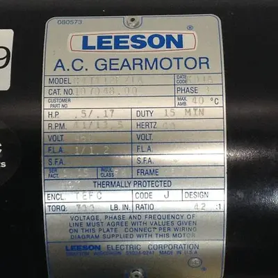 USED LEESON ELECTRIC CO C4T412FZ1A
