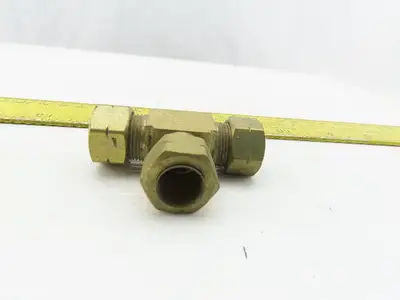 1/2" Tube OD Brass Compression Union Tee Lot Of 5
