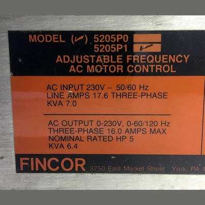 Fincor 5 HP VFD