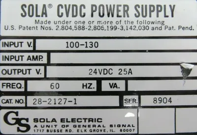REFURBISHED SOLA 28-2127-1 POWER SUPPLY 2821271
