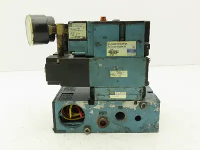 MAC Valves 2-Station Pneumatic Solenoid Valve Stack 3/8" Manifold 120V Series 82