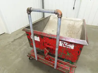 Roura Self Dumping Hopper 1/3 Yard Forklift Steel Dumpster 40x48x31" Casters