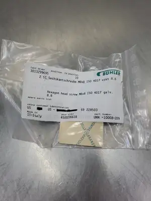 Used Buhler UNN-10008-209 Hexagon Head Screw, M8x8, ISO 4017 Galv Nuts & Screws South Carolina US | Palmetto Automation #1160561