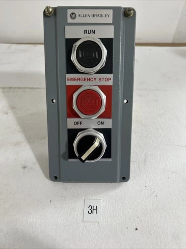 Allen Bradley Push Button Control Panel  Emerg. Stop,Run,Off/On Fast Shipping!