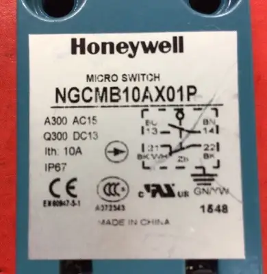 Honeywell NGCMB10AX01P Limit Switch Metal 1M Cable Roller Plunger 10A 6A