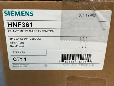 New | in-Stock SIEMENS HNF361 Circuit Breakers Ohio US | HGR 24 #1277766