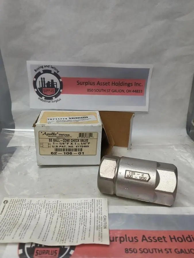 New | in-Stock APOLLO 62-106-01 Pump & Valve Parts Ohio US | Surplus Asset Holdings #1237430
