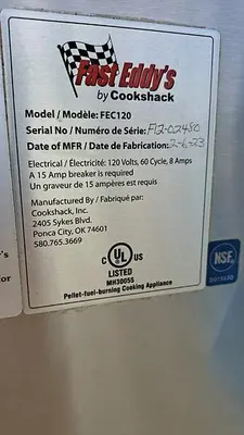 USED COOKSHACK FEC120