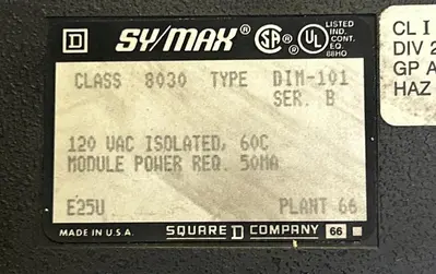 USED SQUARE D 8030-DIM-101