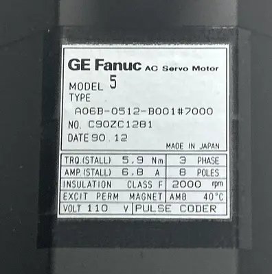 New | in-Stock FANUC A06B-0512-B001/7000 Servo Motors Ohio US | Surplus Asset Holdings #1188662