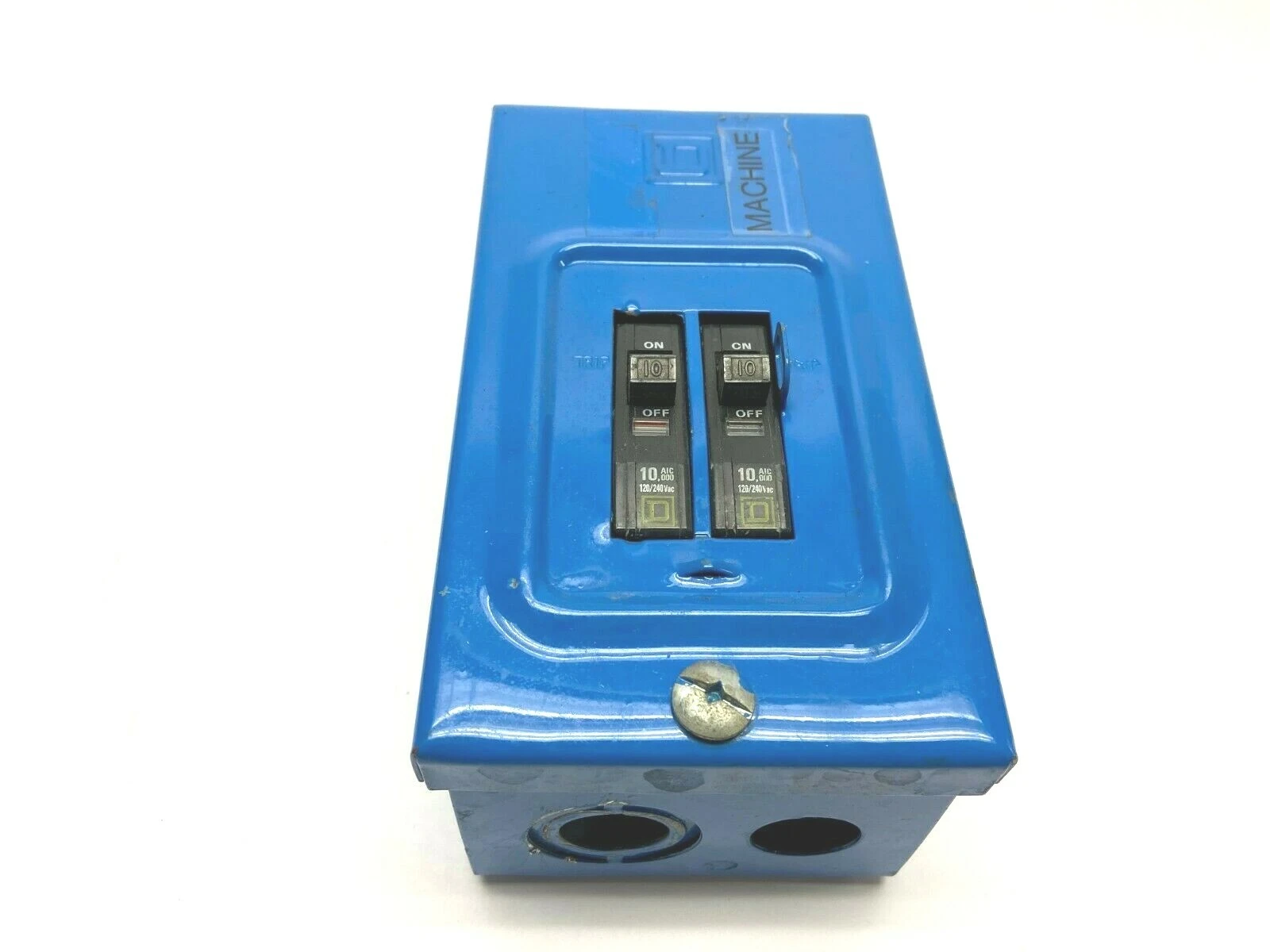 Q02L30S | Square D  Blue Enclosure Load Center w/ 2x 10A Amp Circuit Breakers - Used