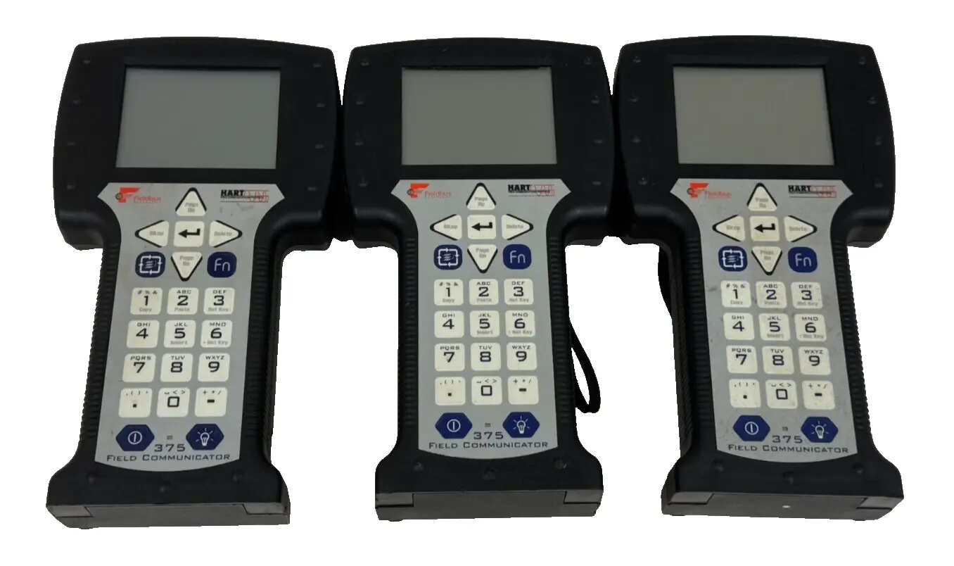 LOT OF 3 EMERSON 375 HART FIELD COMMUNICATORS W/ BATTERIES