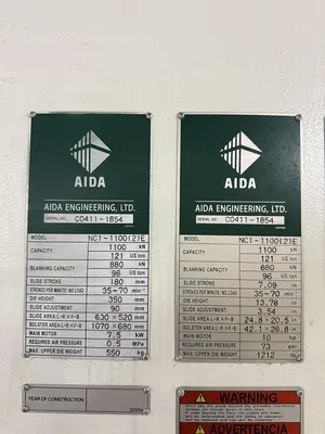 Used 2024 AIDA NC1-1100 Straight Side Presses Michigan US | Midwest Press and Automation #1319637