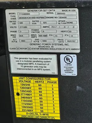 Used 2007 GENERAC POWER SYSTEMES, INC. 7715380600 Generators Pennsylvania US | Global Equipment International, LLC #444124