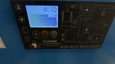 Rogers Air Compressor K-75-125 W/ Enclosure – 2 Vertical 500 Gallon Air Receivers & Hankison Air Dryer