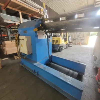 11,000 LBS X 51" SEN FUNG MODEL #UC4A MOTORIZED COIL REEL UNCOILER & COIL CAR: STOCK #23646