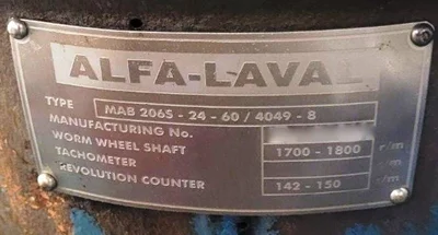 Used Alfa Laval _UNKNOWN_ Disc Batch Centrifuges Florida US | Sanders Equipment #1172008
