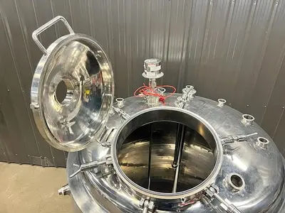 Used 275 Gallon Jacketed Tank (Reactor), 316 Stainless Steel, Insulated, Full Vacuum, With Agitator
