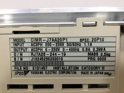 Used YASKAWA CIMR-J7AA20P1 Variable Speed Drives Michigan US | Ideal Machinery #1317067