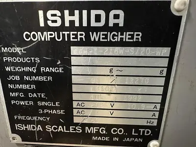 USED 1992 ISHIDA CCW-Z-216W-S/20-WP