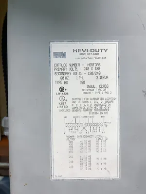 SOLA/HEVI-DUTY ELECTRICAL GROUP HS5F3AS Single Phase Transformer | Buy Per Pound (2)