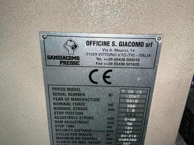 Used 2010 SANGIACOMO PRESSE T 20 CE O.B.I. Presses Ohio US | HGR 24 #1561834