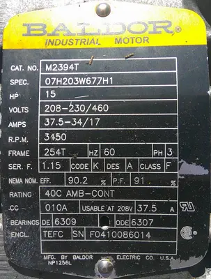 SPC9187  Blower 2,000 cfm centrifugal fan New York Blower model 2108 Alum wheel, 15 hp, CS
